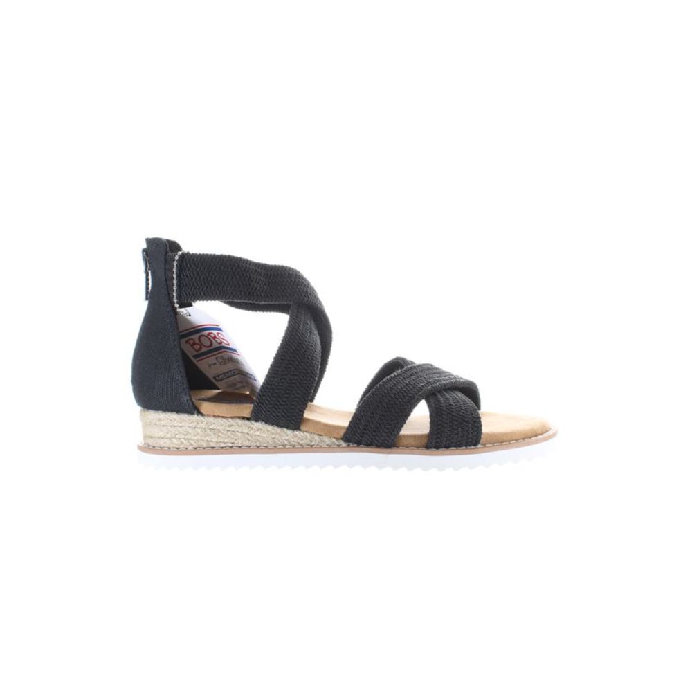 Skechers Womens Desert Nights Black Espadrilles Size 7.5 Medium (B, M)